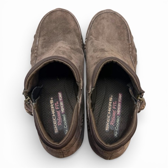 Skechers Relaxed Fit Air Cooled Memory Foam Brown Suede Ankle Boot Size 9 - Picture 11 of 13